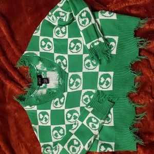 Just Polly Distressed Crop Sweater